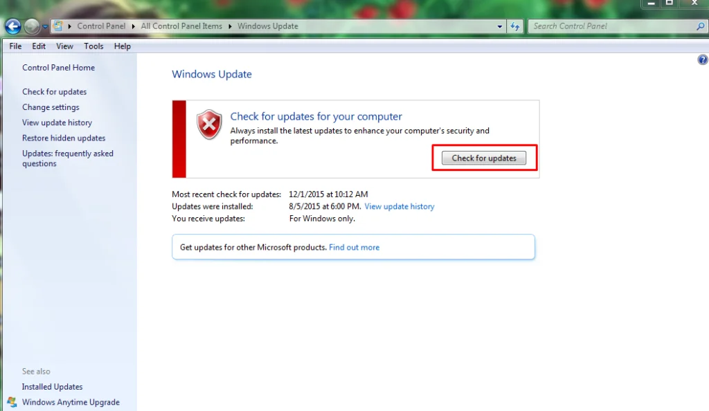 check your system if any pending windows update is there 