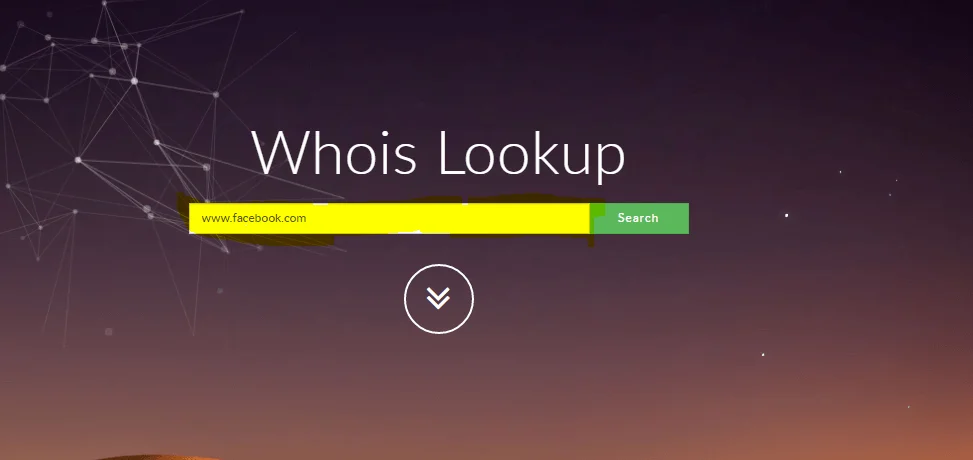 To search domain in who is lookup