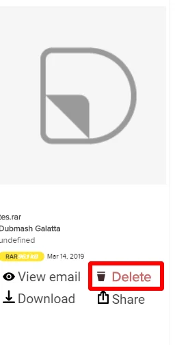 dittach deleted gmail attachment file