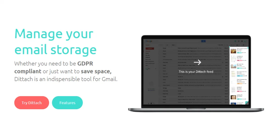 dittach integrated gmail chrome extension official webpage