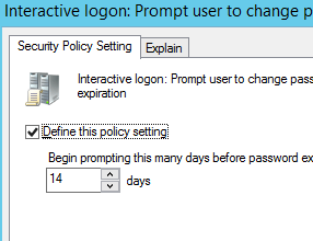 To define the polucy setting days