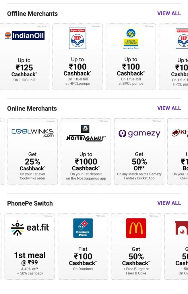 PhonePe Switch merchants