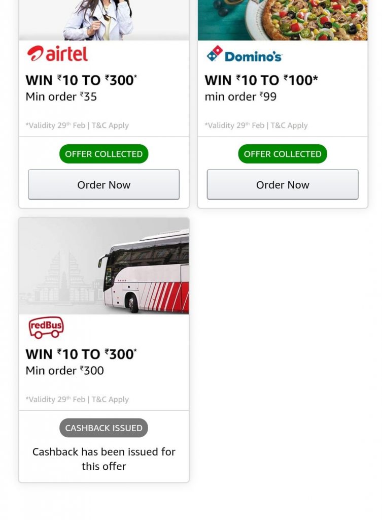 amazon pay cashback offers report