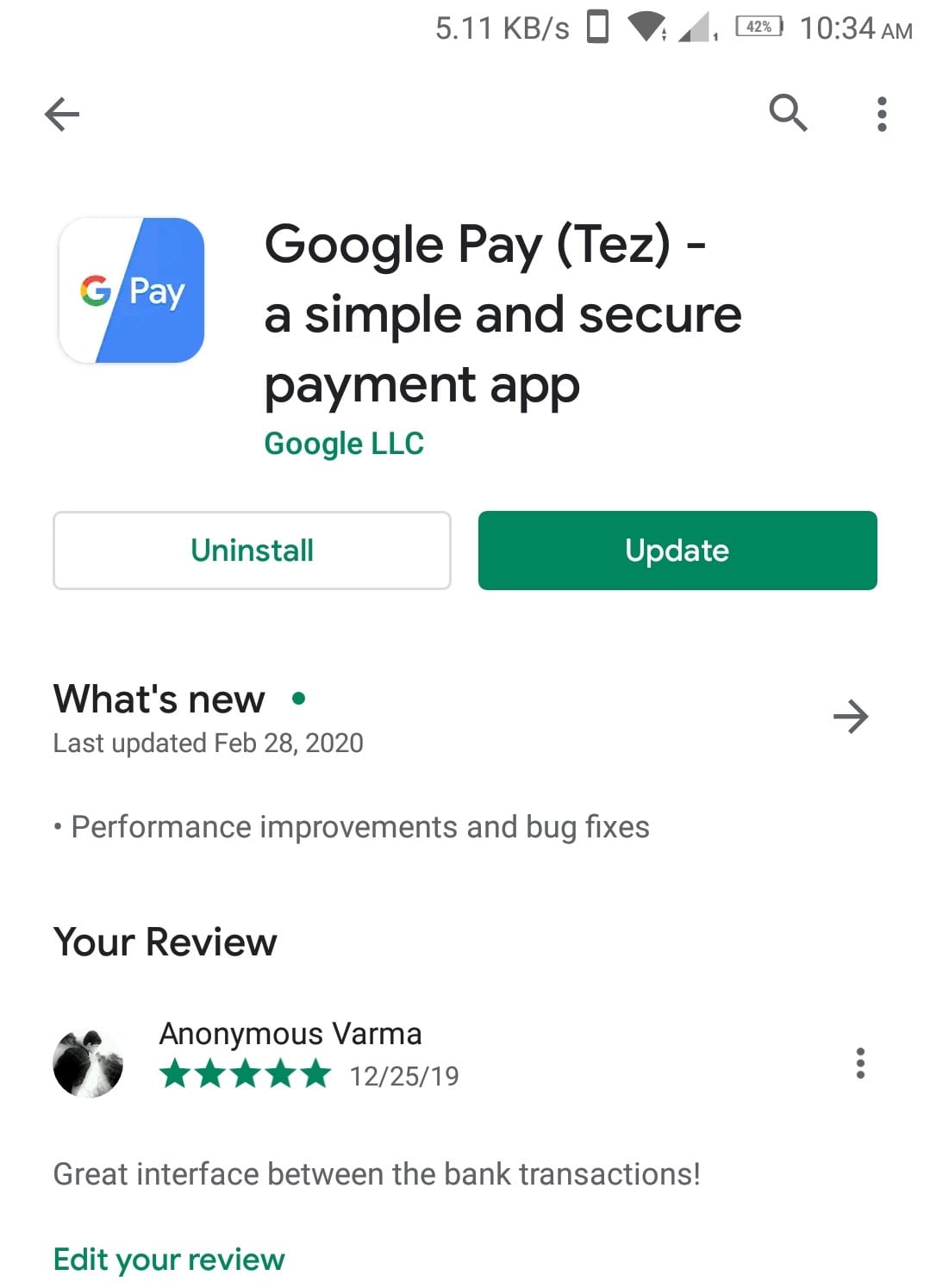 Google Pay linked bank accounts