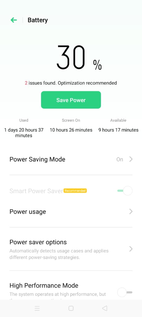 Low Battery in Android