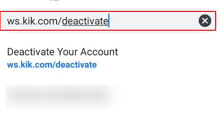 Kik temporary deactivation link