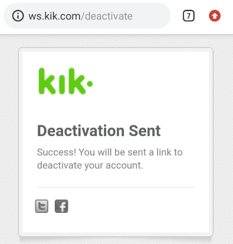 deactivation sent email