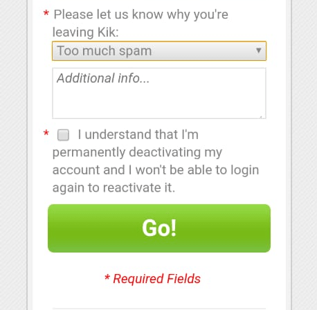 additional info field in Kik