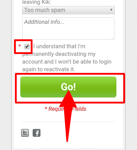 permaent proced button on Kik