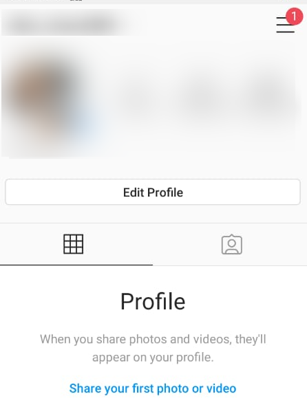 Instagram personal profile