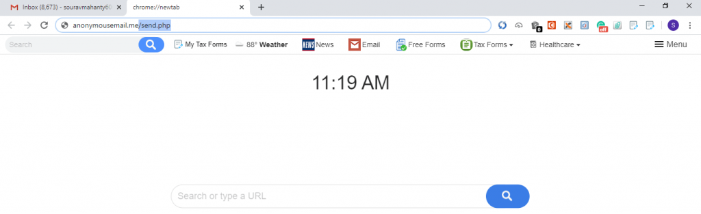 tab this Anonymusemail.me url and open browser