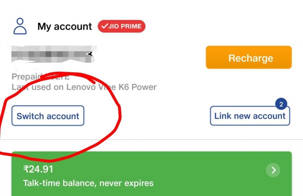 switch one jio to another jio number here