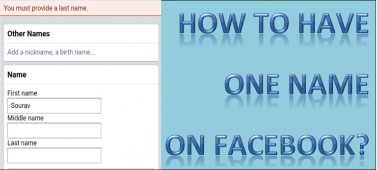 How to have one name on Facebook