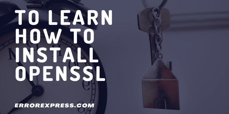 How to install openssl