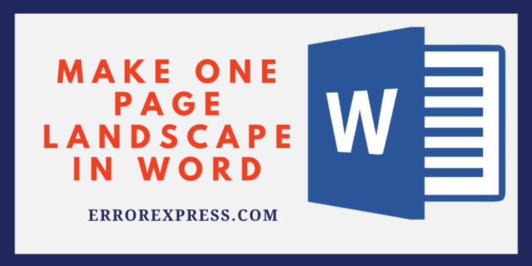 How to make the one-page landscape in the word document