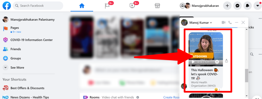 Find the Facebook Shared Video