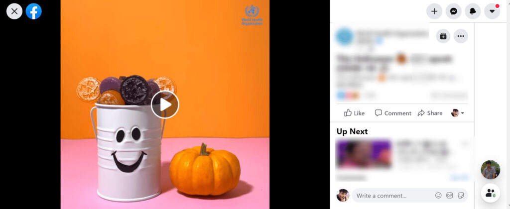 Facebook full screen page on computer