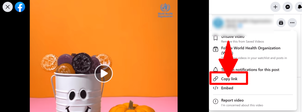 use the copy link option