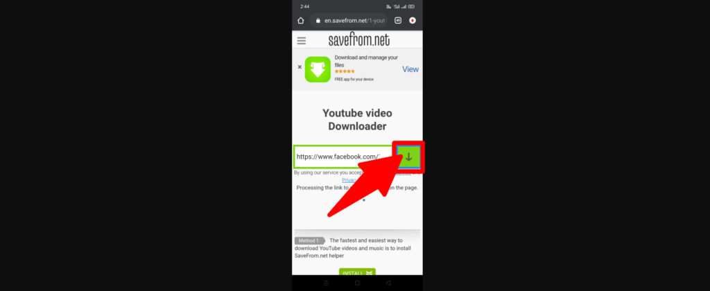 Click the video Download icon
