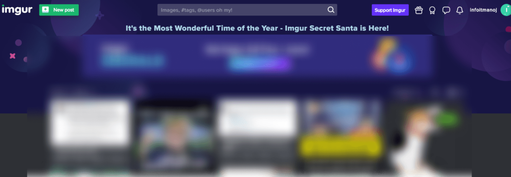 Imgur official website page