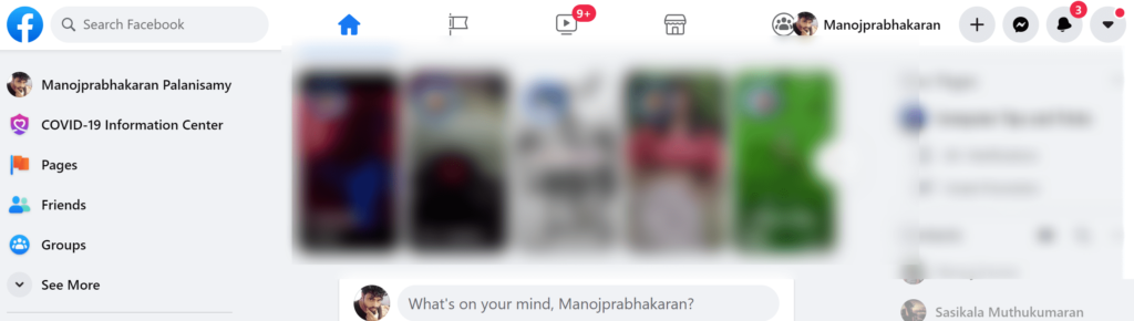 Open the facebook application on computer web browser