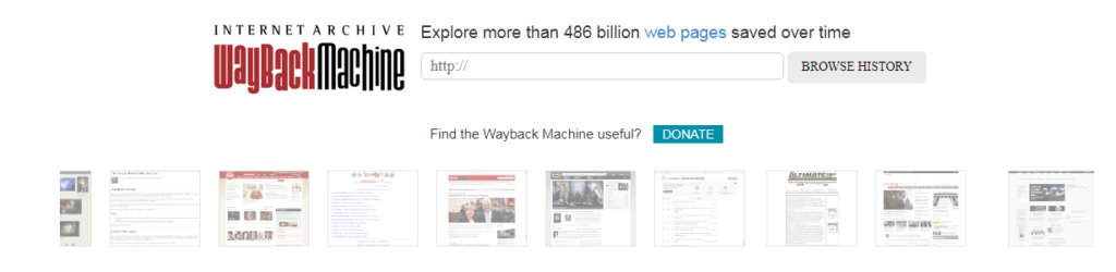 Way back machine website