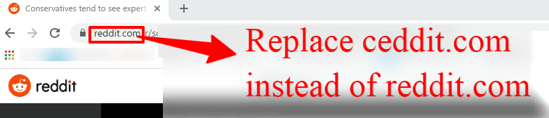 Replace the Reddit into Ceddit