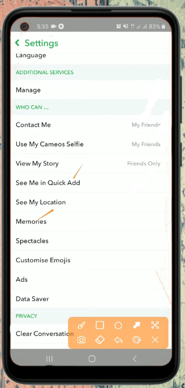Enable "See Me in Quick Add" Settings