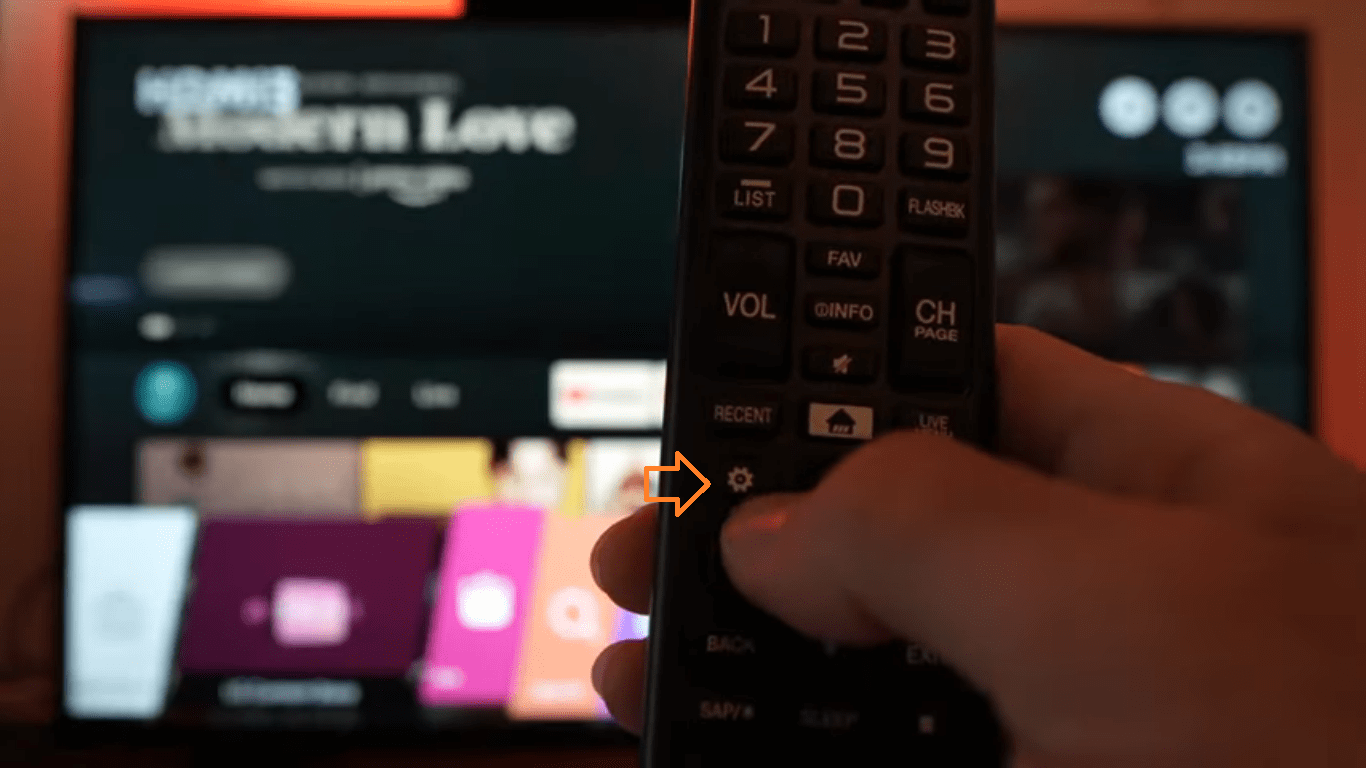Gear settings Icon on LG Smart TV Screen