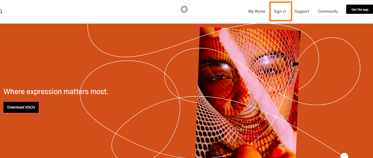 VSCO Account Page Sign In Button Screen