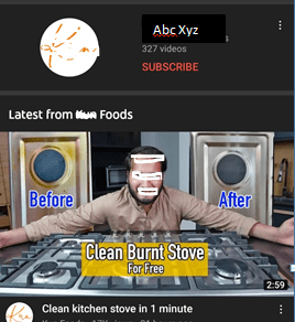 Search sample youtube channel screenshot