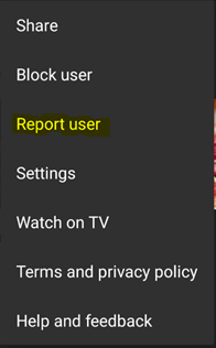 Report User option