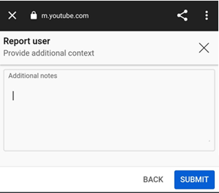 Report User and detailed information fillup form 
