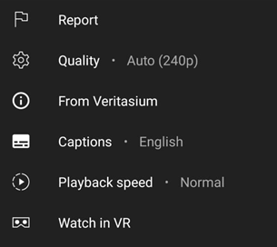 Youtube video report option on mobile