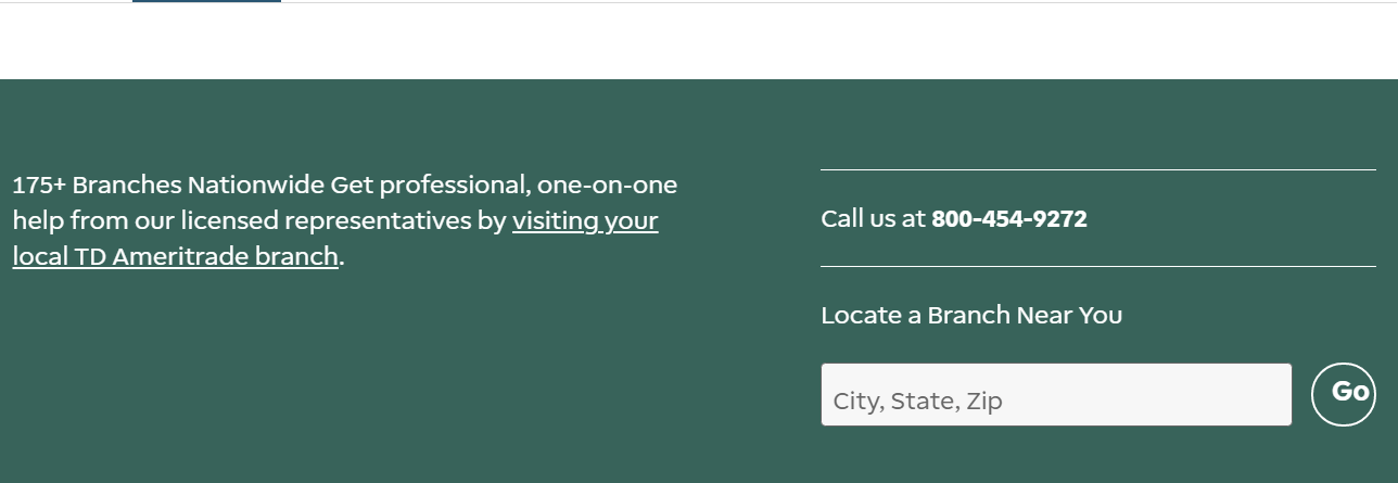 Ameritrade account Contact Branch