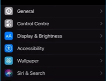 Accesibility Option Screen