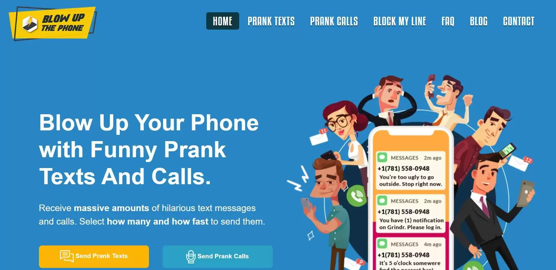 BlowUpThePhone.com Application for blow up your phone with frank calls and texts