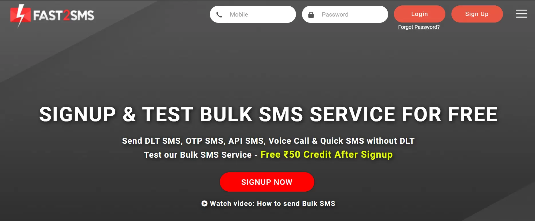 FAST2SMS - This app helps to spam someone's phone number