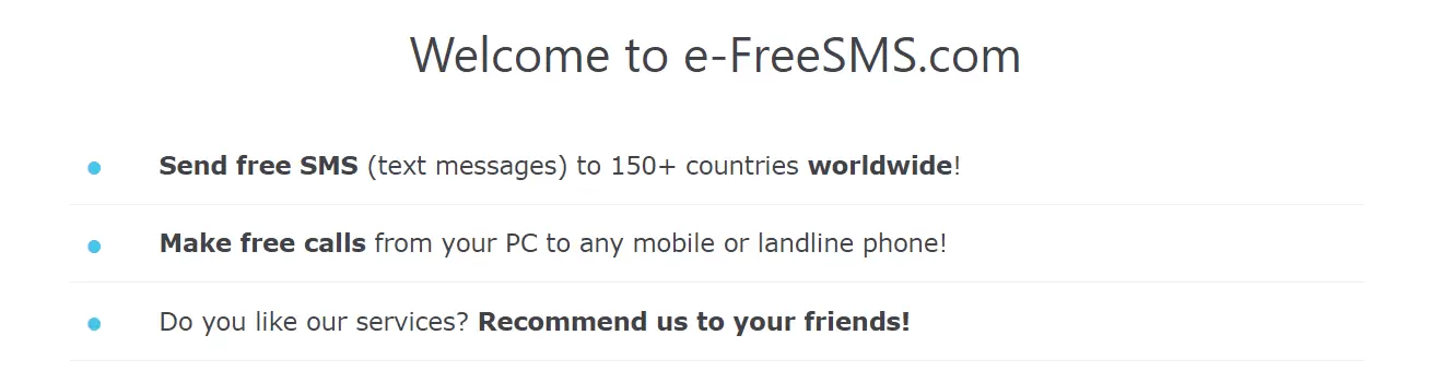 e-freeSMS - Send free sms & free calls 