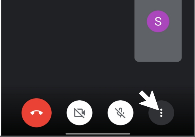 google meet three dot icon on android screen