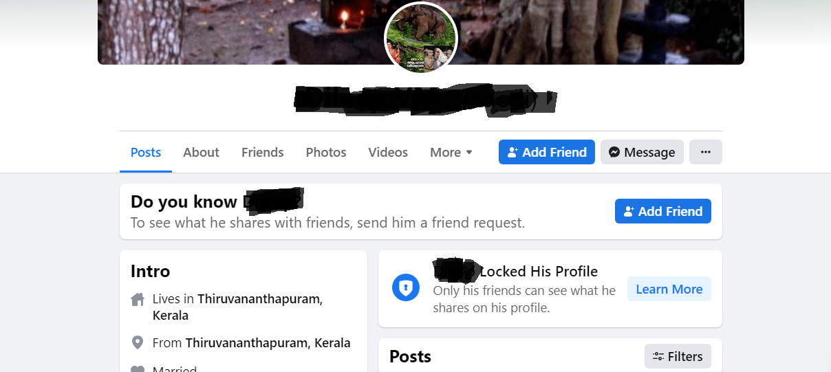 Facebook profile page