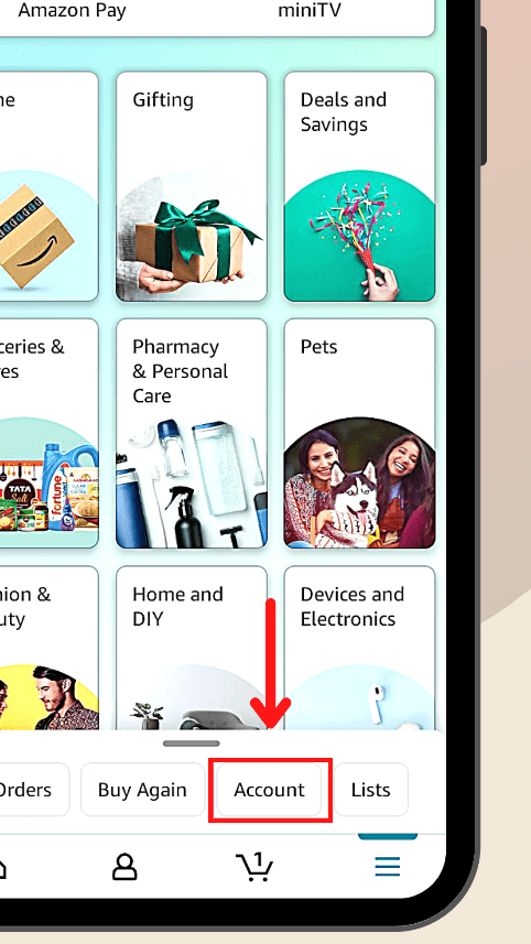 Amazon Account option