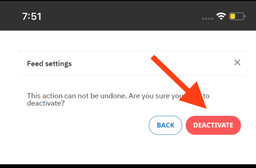 Reddit deactivate confirmation button on iphone