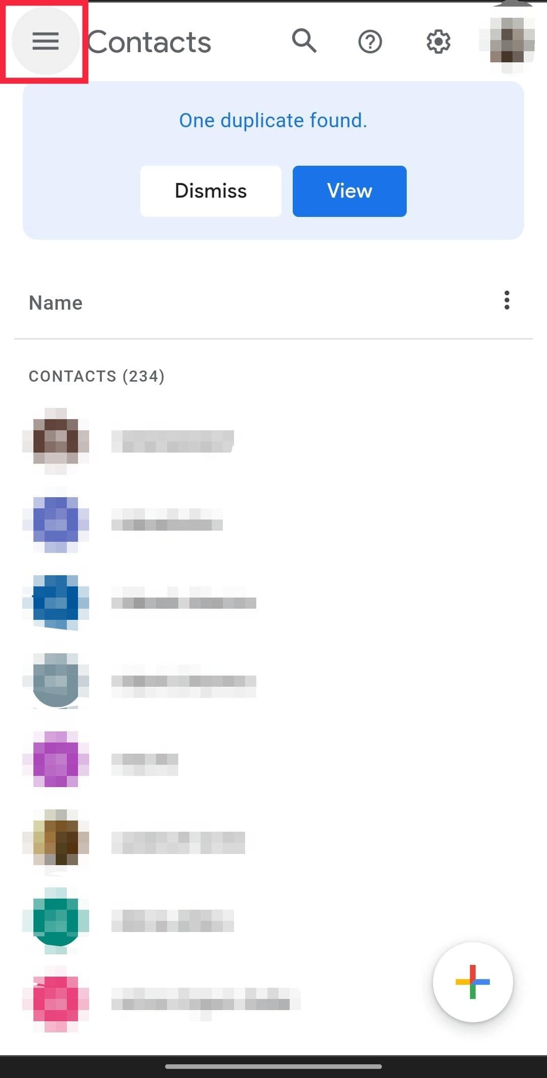 Three dot line android mobile screen