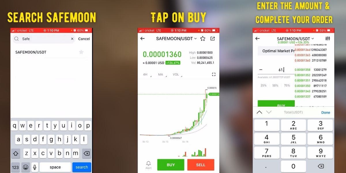 Follow the third step to buy SafeMoon on BitMart