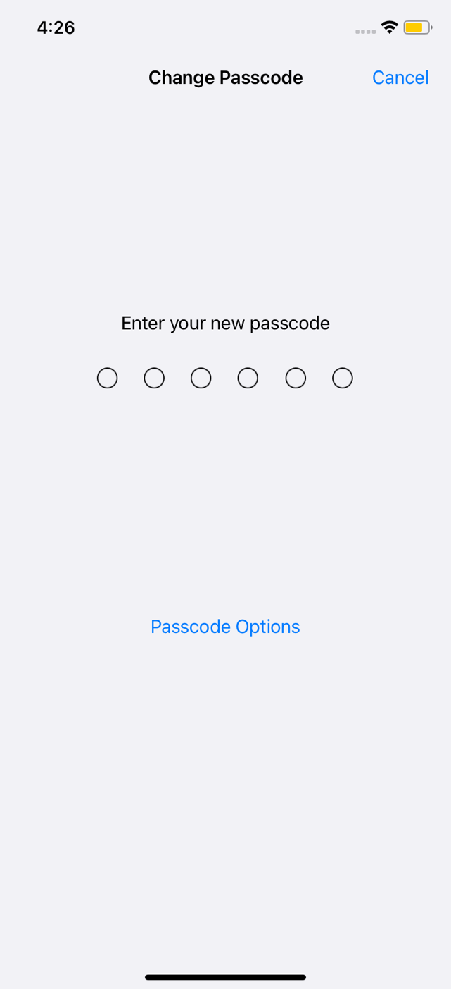iphone change passcode page and ask enter your new passcode