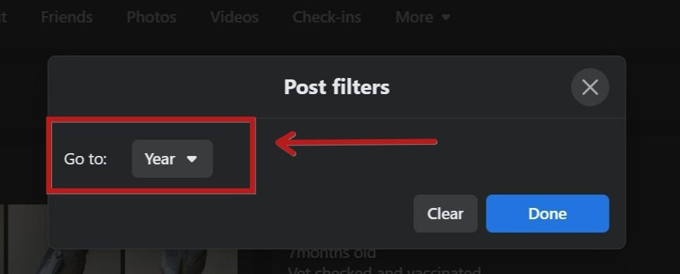 facebook search post filter