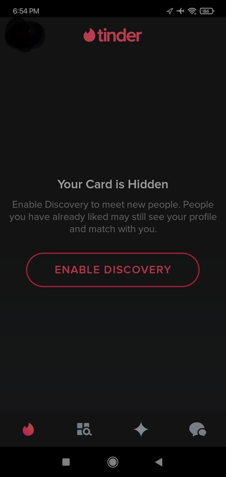 Tinder Enable Recovery 