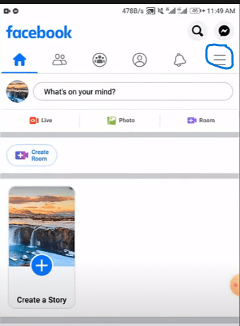 Facebook App Hamburger Ison / Three dot horizontal line