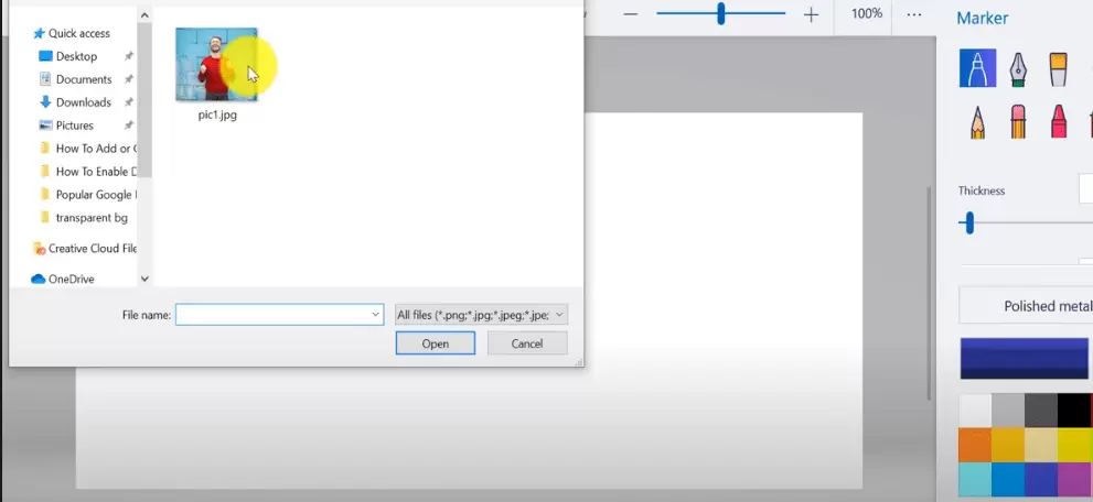 Choose the image storage path